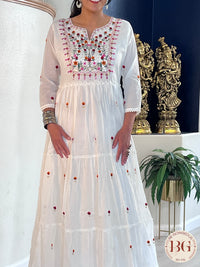 Full Length gown in with color with gorgeous embroidery