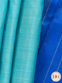 Pure Kanjeevaram Silk Handloom saree color - sky blue dark blue