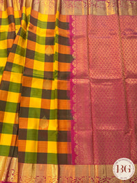 Pure Kanjeevaram Silk Handloom saree color - multicolor