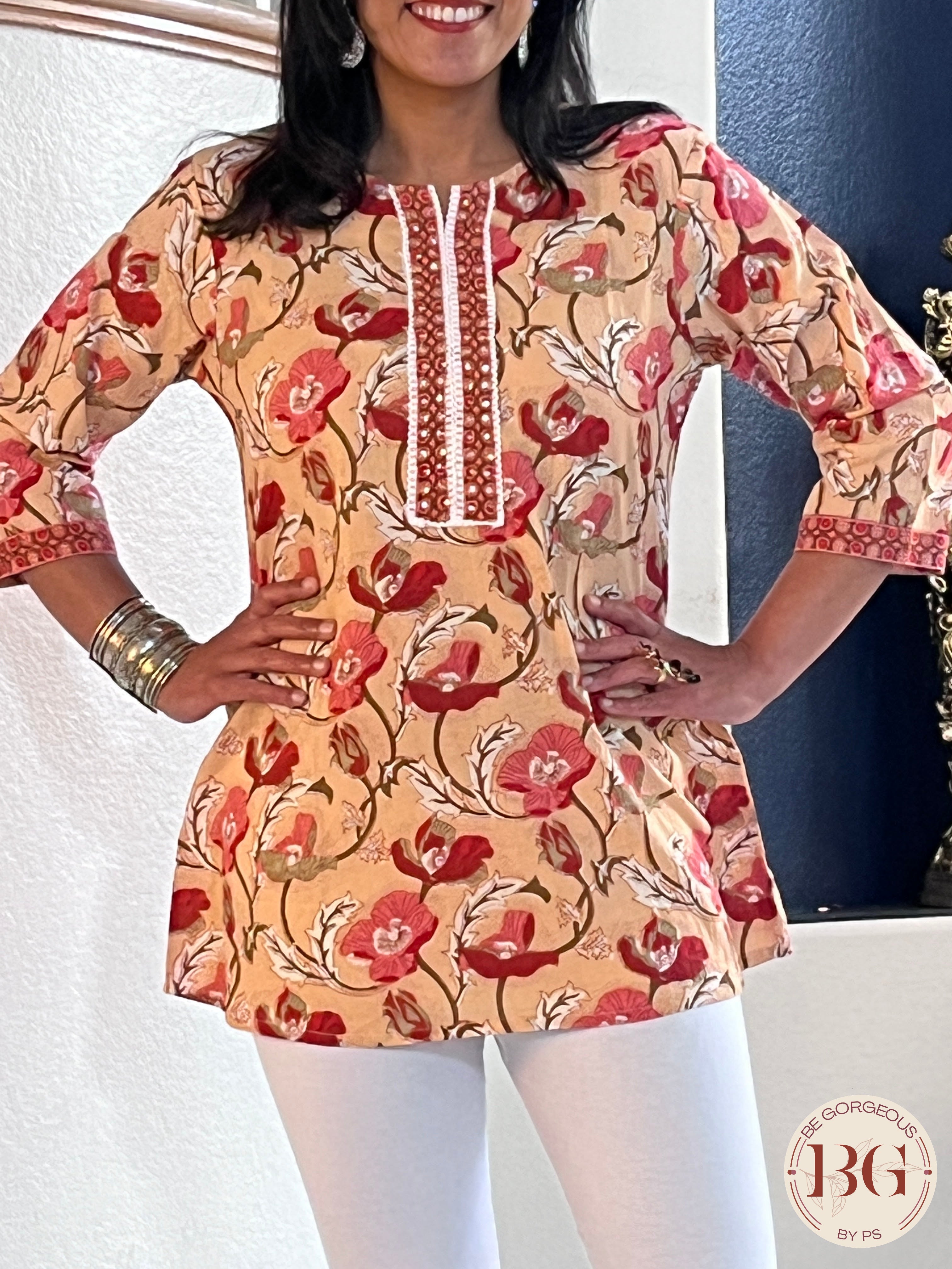 Short kurti in peach color