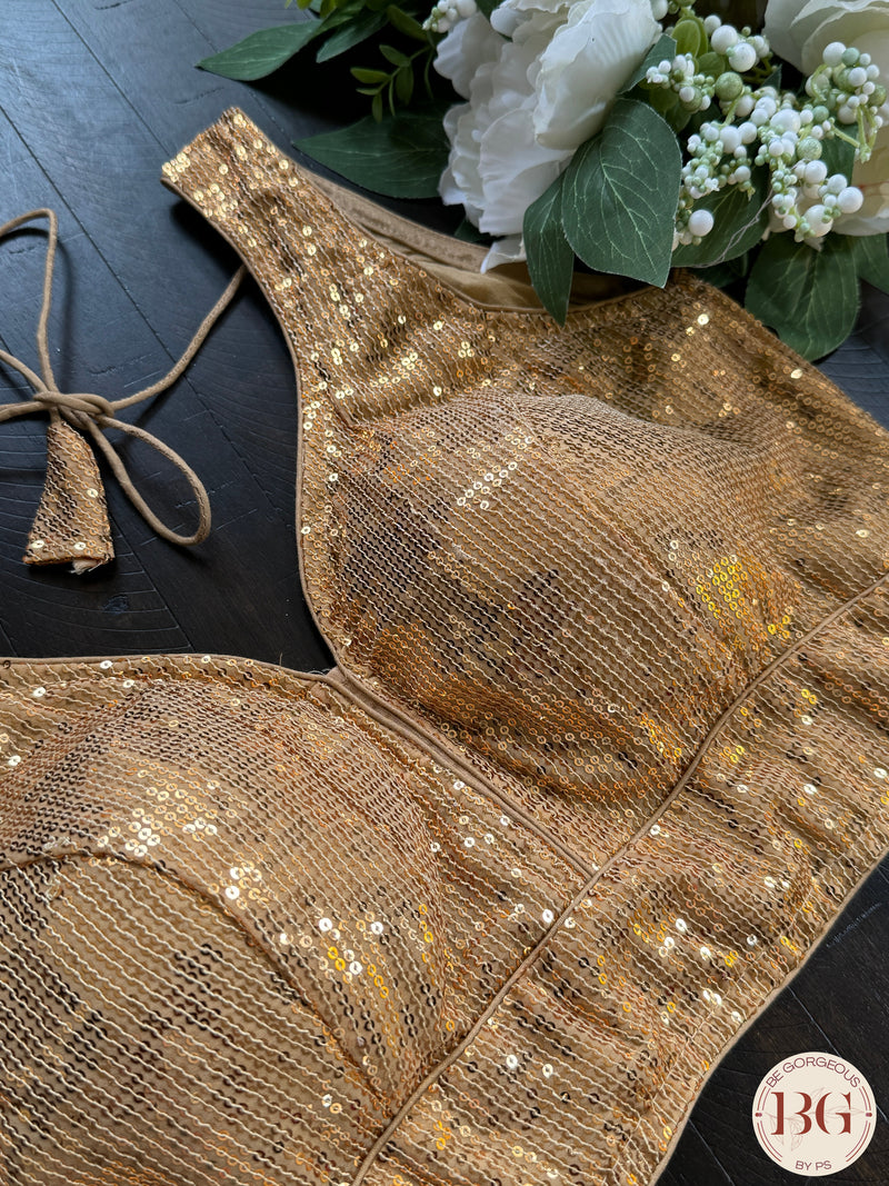 Sequin readymade blouse - Gold