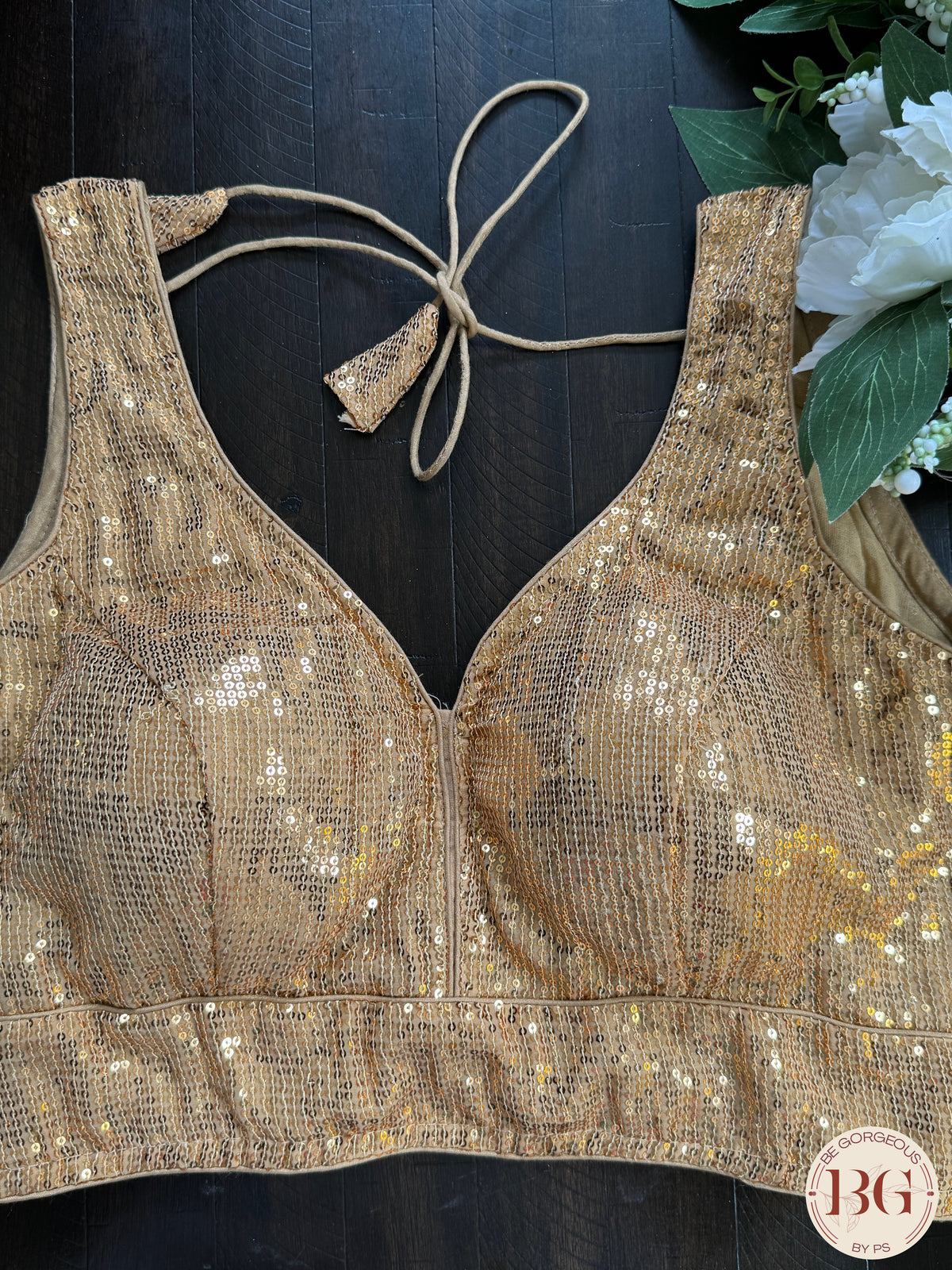 Sequin readymade blouse - Gold