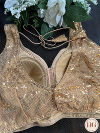 Sequin readymade blouse - Gold