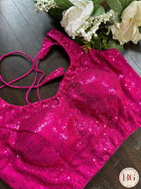 Sequin readymade blouse - Pink