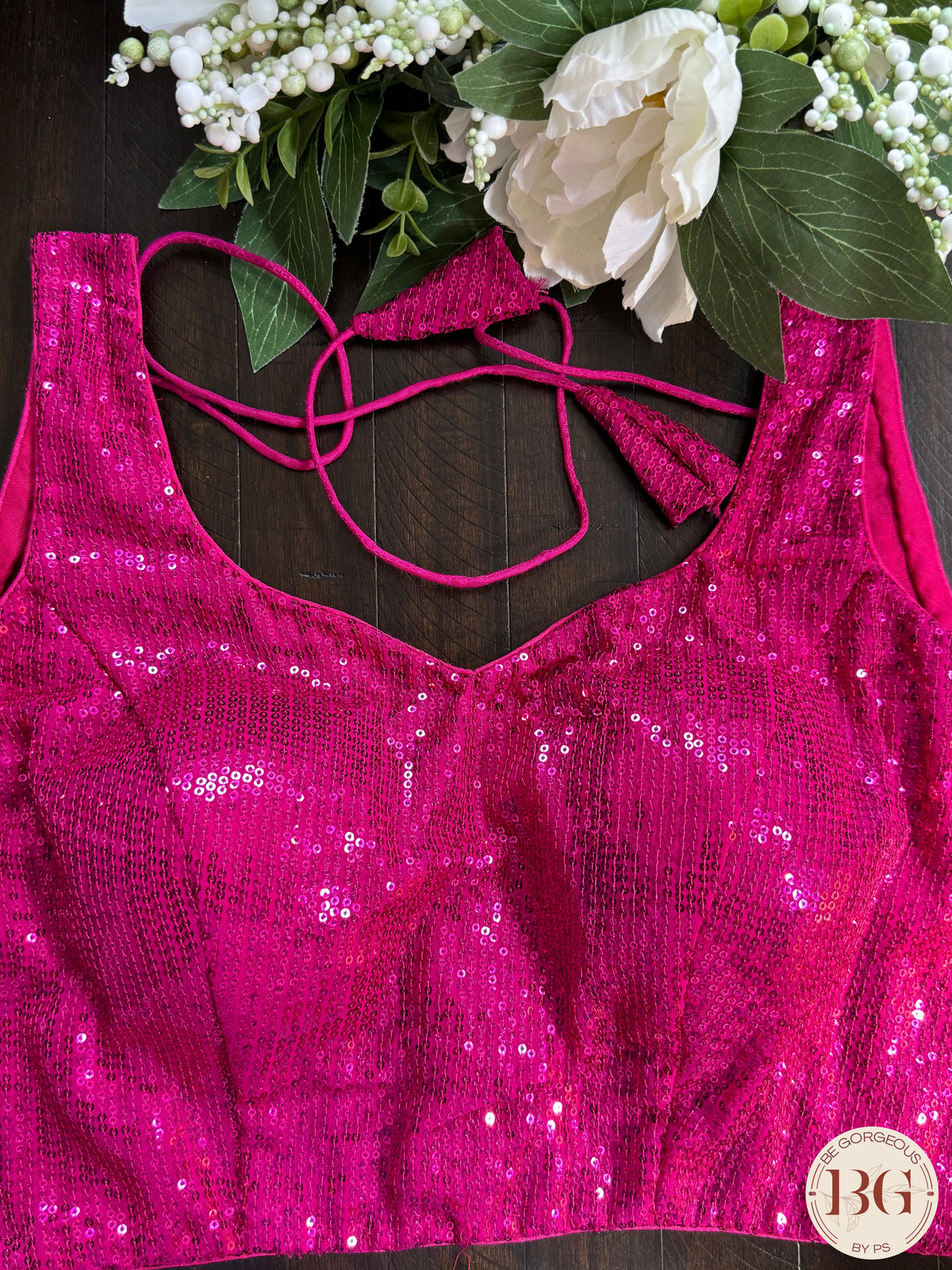 Sequin readymade blouse - Pink