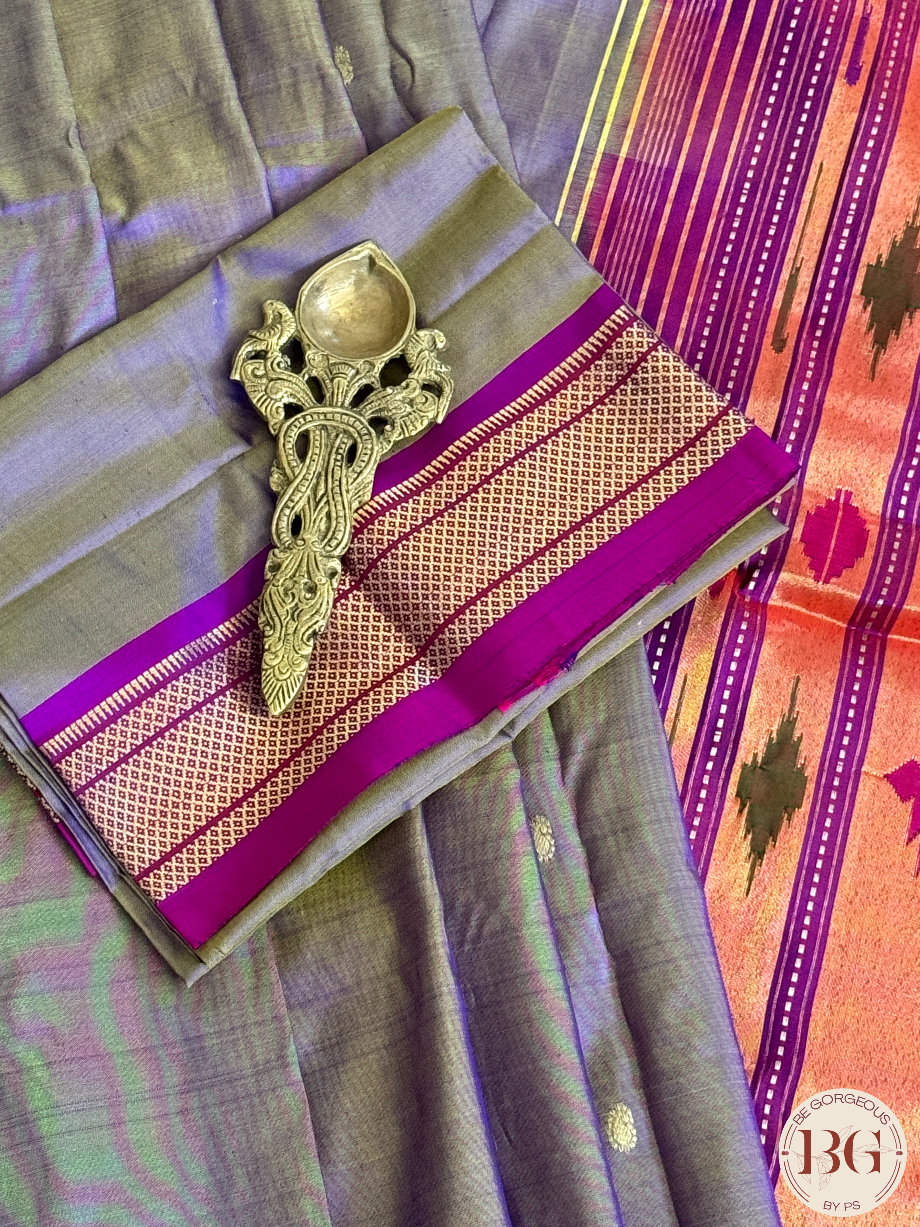 Paithani Pure Silk Handloom Saree - Light Purple