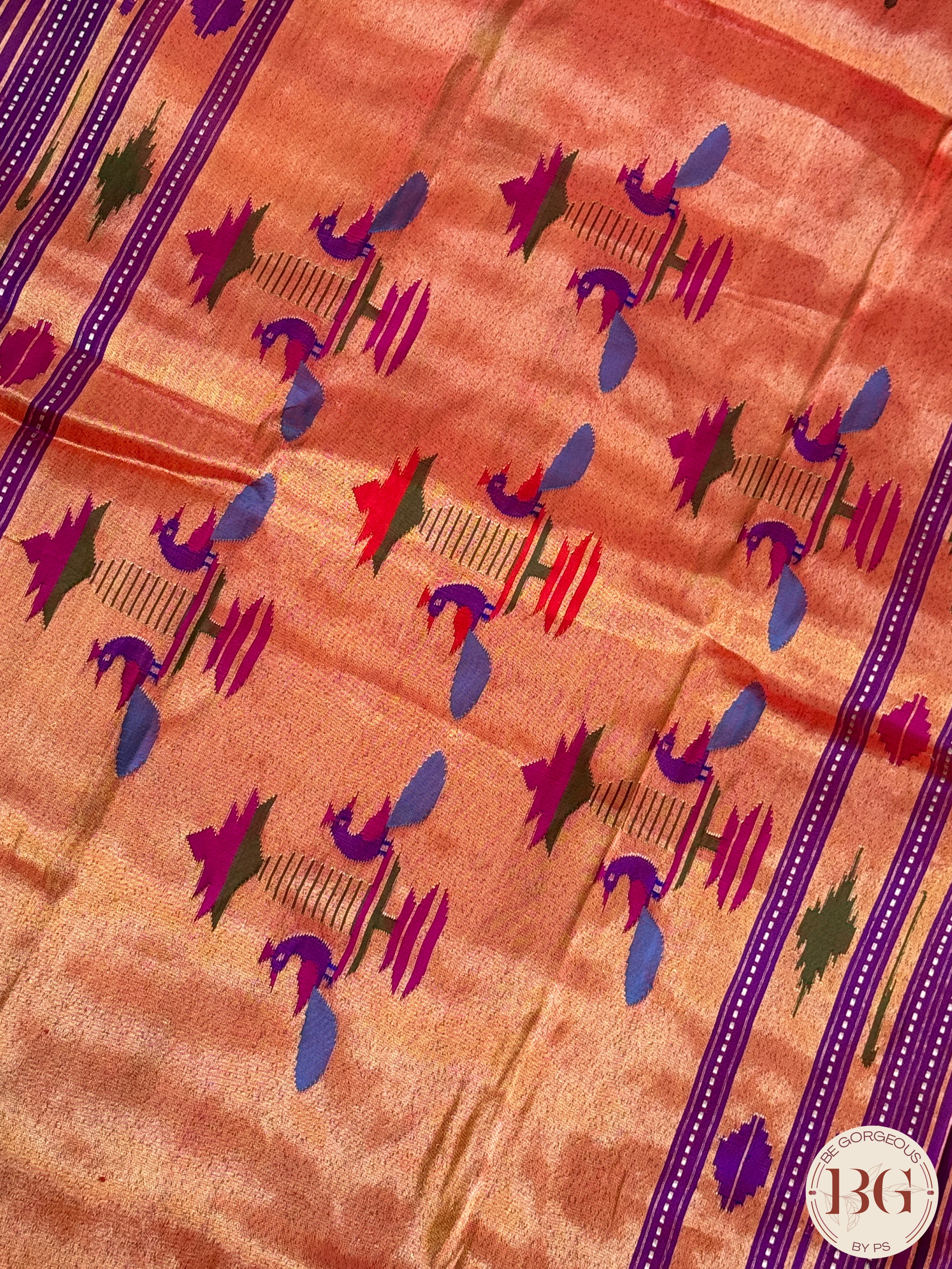 Paithani Pure Silk Handloom Saree - Light Purple