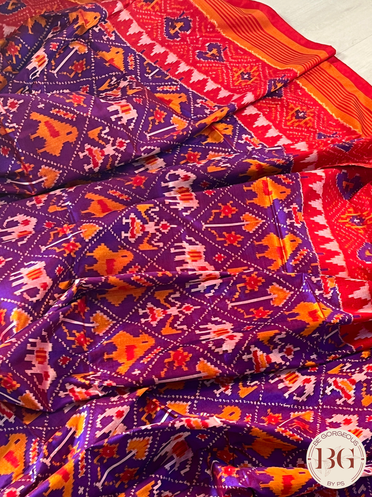 Pochumpally ikkat Pure silk handloom saree color - purple