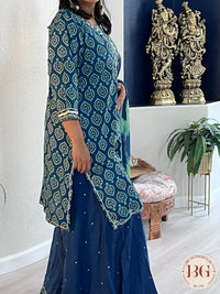 Garara Set in gorgeous Blue color with gota work and comfortable cotton fabric