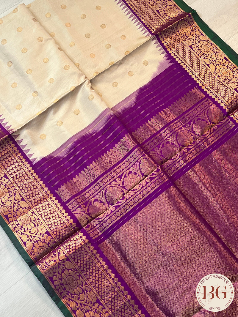 Gadwal Pure Silk Handloom Saree saree - purple