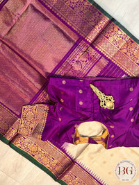 Gadwal Pure Silk Handloom Saree saree - purple