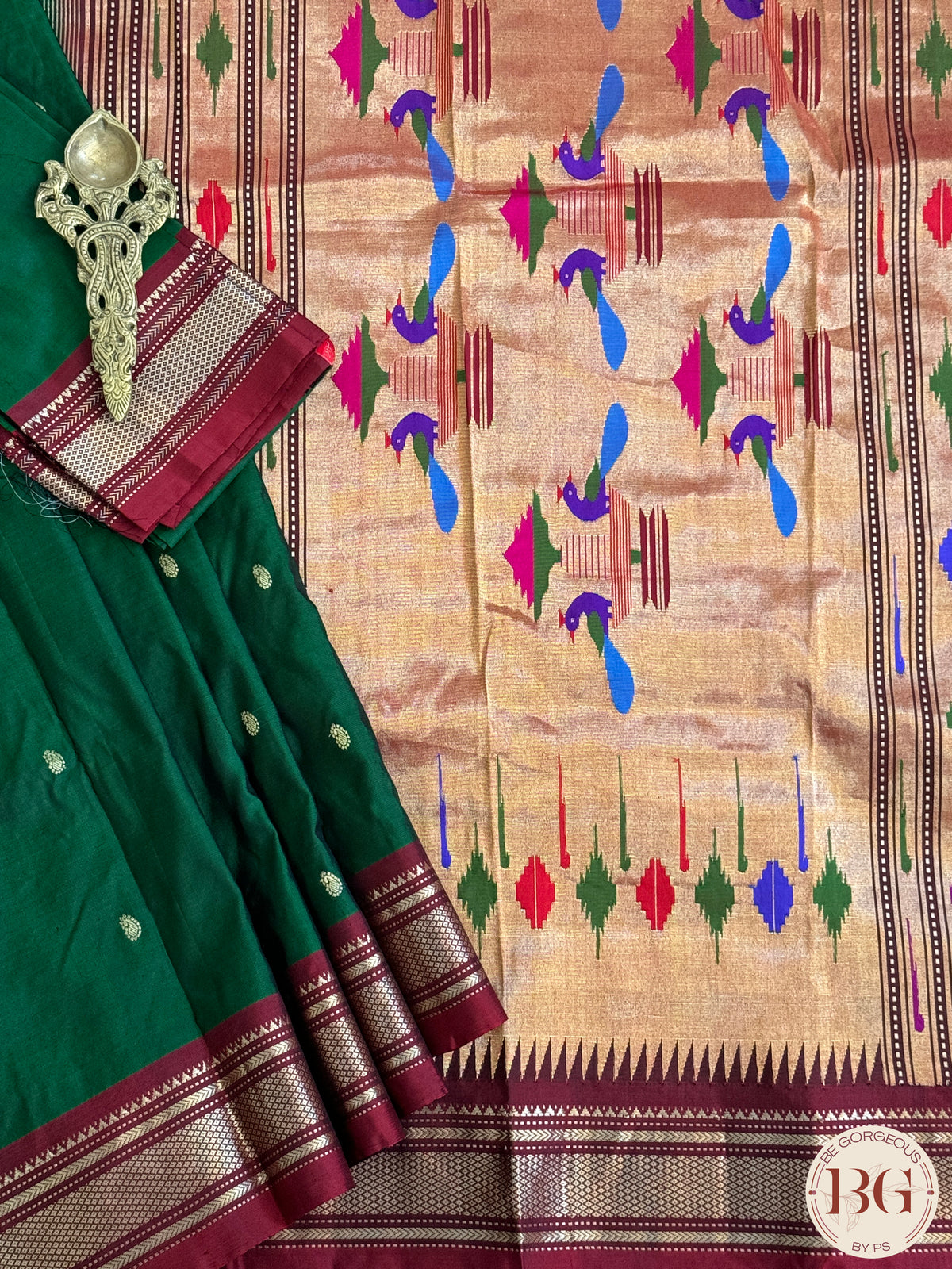 Paithani Pure Silk Handloom Saree - Green