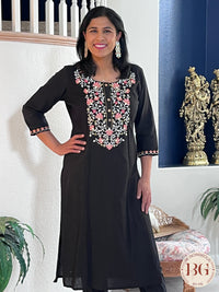 Palazzo Set in cotton with embroidery
