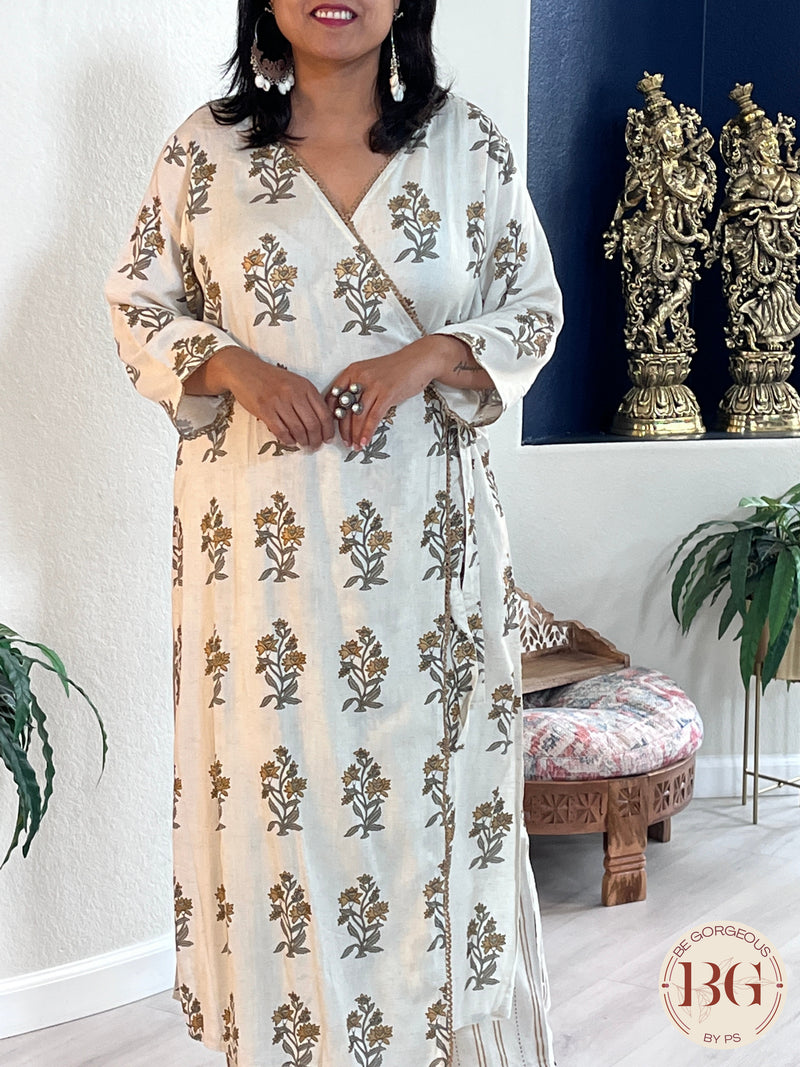 Palazzo set angrakha style in off white color
