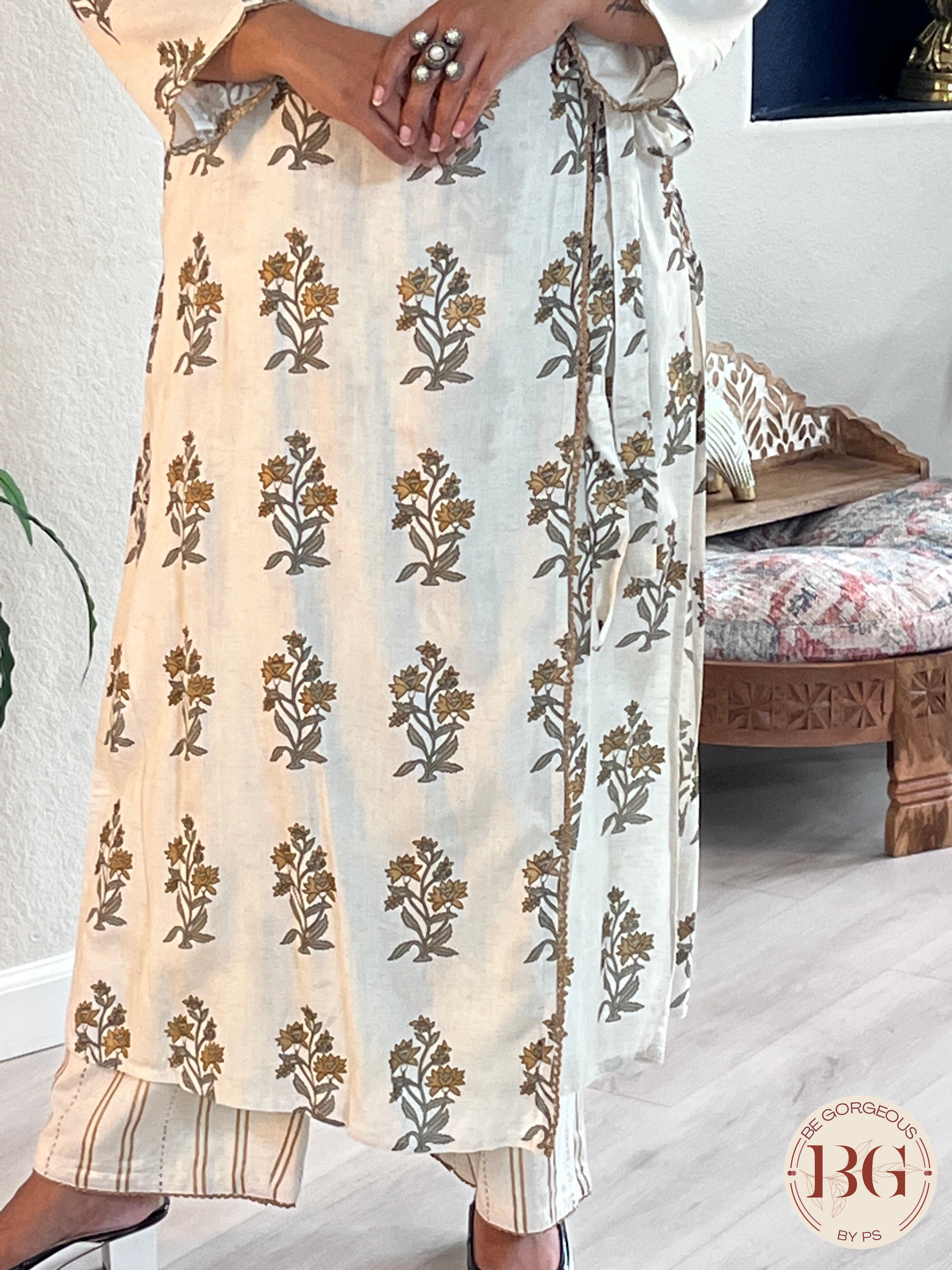 Palazzo set angrakha style in off white color