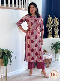 Rayon Palazzo set in gorgeous wine color