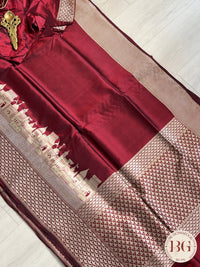 Banarasi Ganga ghat Pure silk- silkmark certified saree saree color - maroon