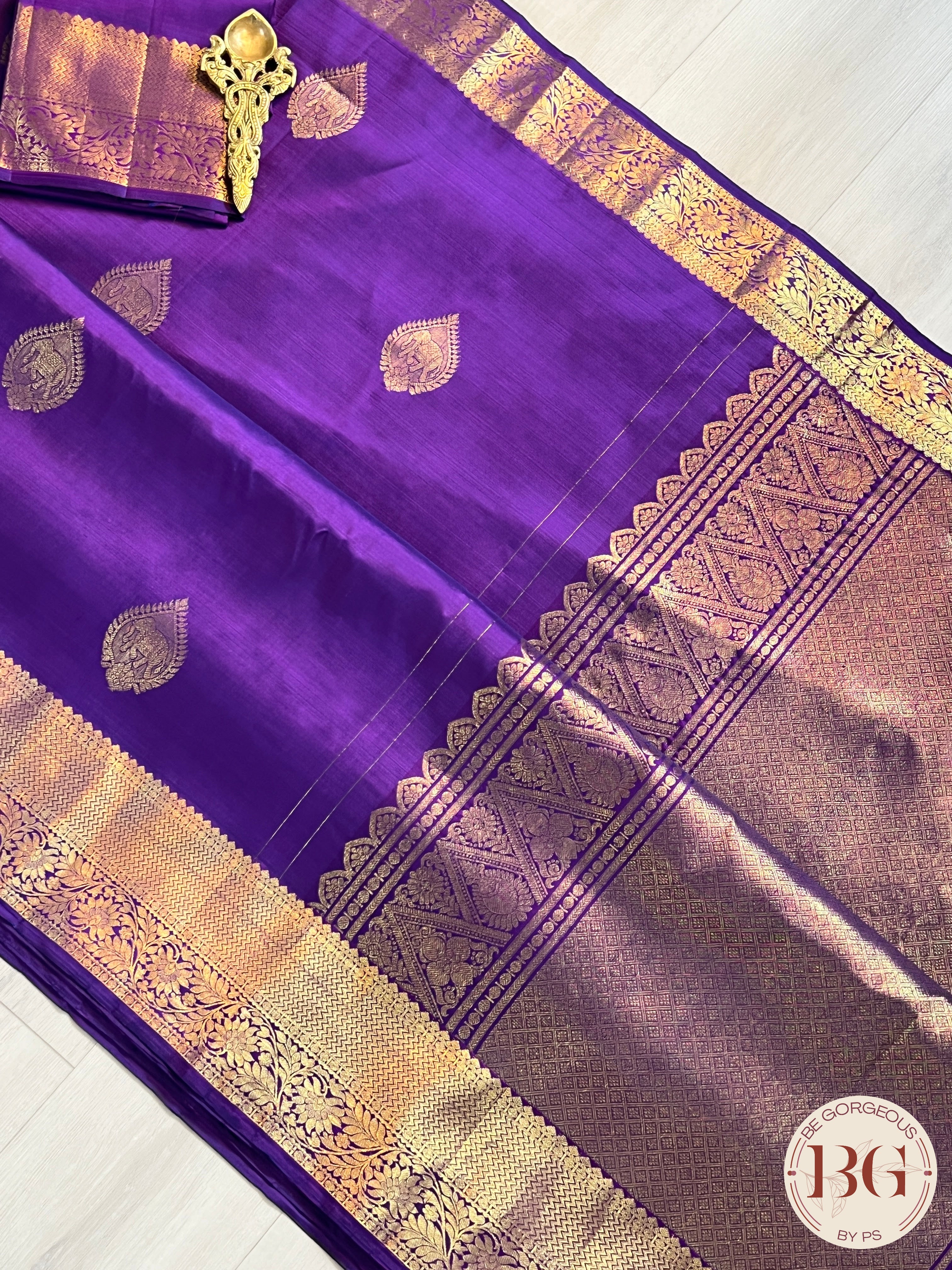 Pure Kanjeevaram Silk saree color - purple