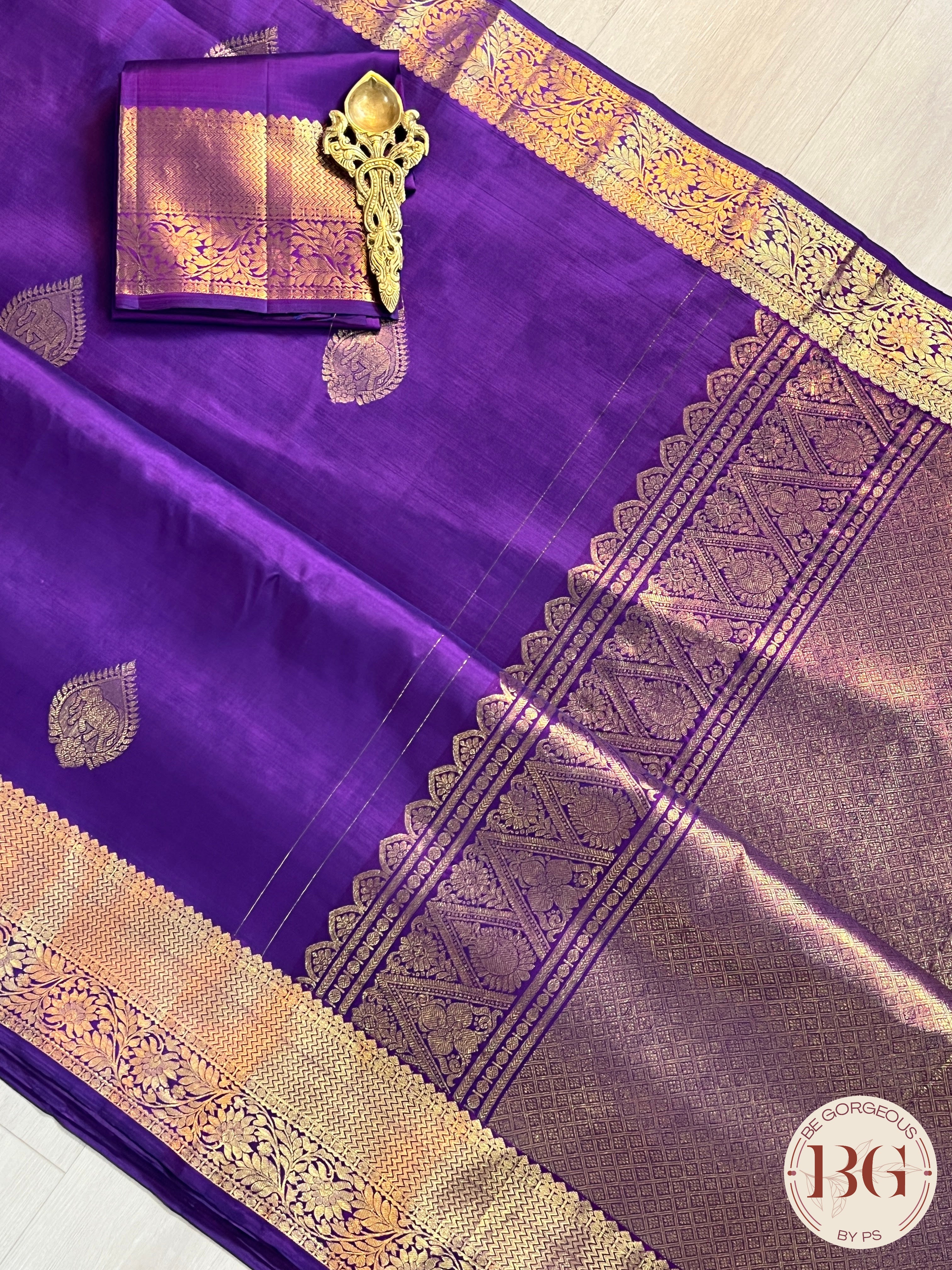 Pure Kanjeevaram Silk saree color - purple