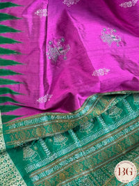 Bomkai handloom silk sambalpuri dolls saree color - pink