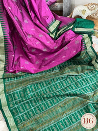 Bomkai handloom silk sambalpuri dolls saree color - pink