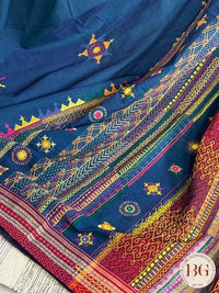 Lambani hand work on ilkal saree - Blue