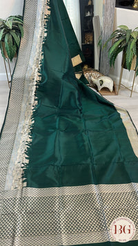 Banarasi Ganga ghat Pure silk- silkmark certified saree color - green