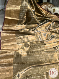 Banarasi Tissue Silk Saree, silk mark certified color - golden