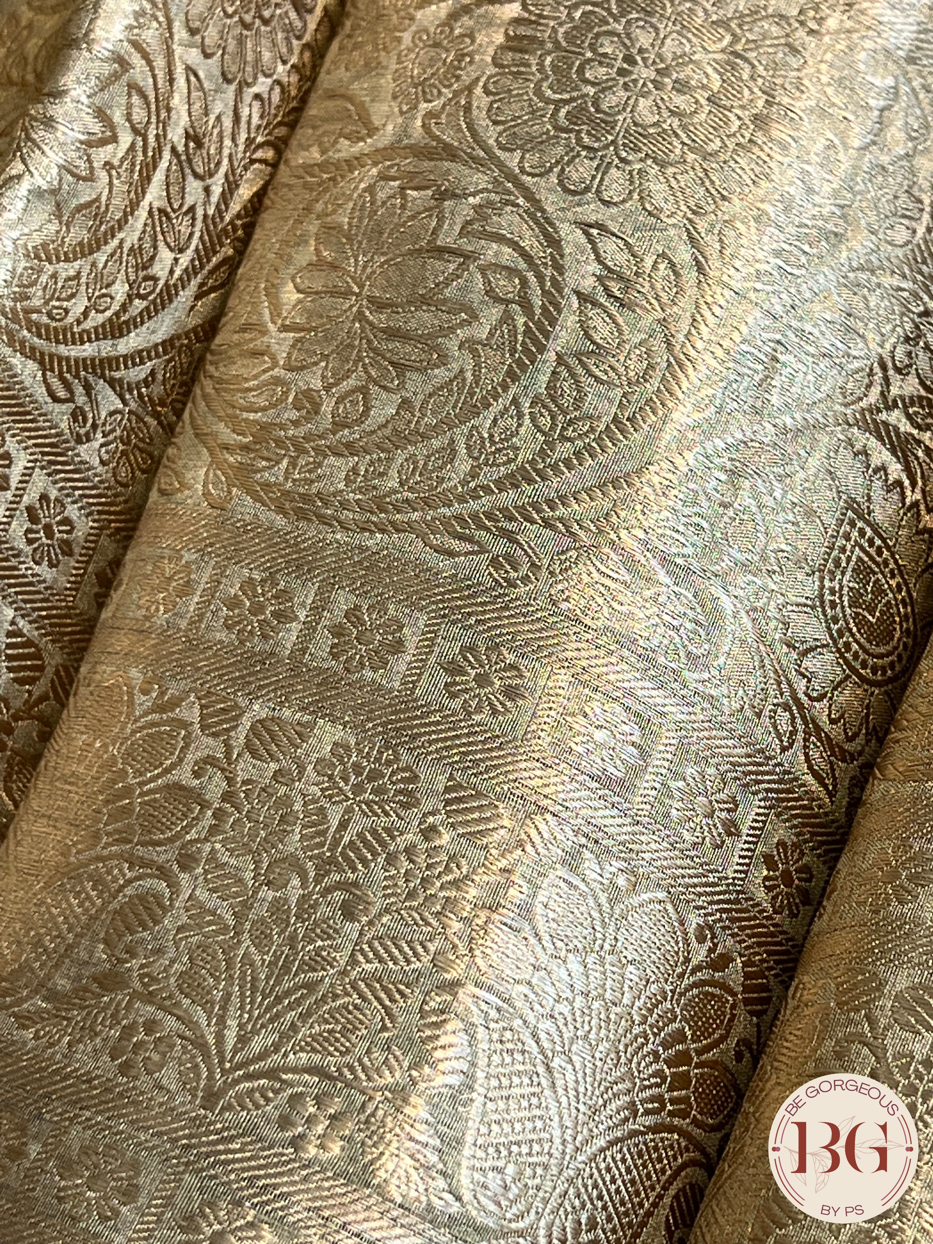 Banarasi Tissue Silk Saree, silk mark certified color - golden