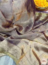 Banarasi Tissue silk mark certified saree with lace - Purple