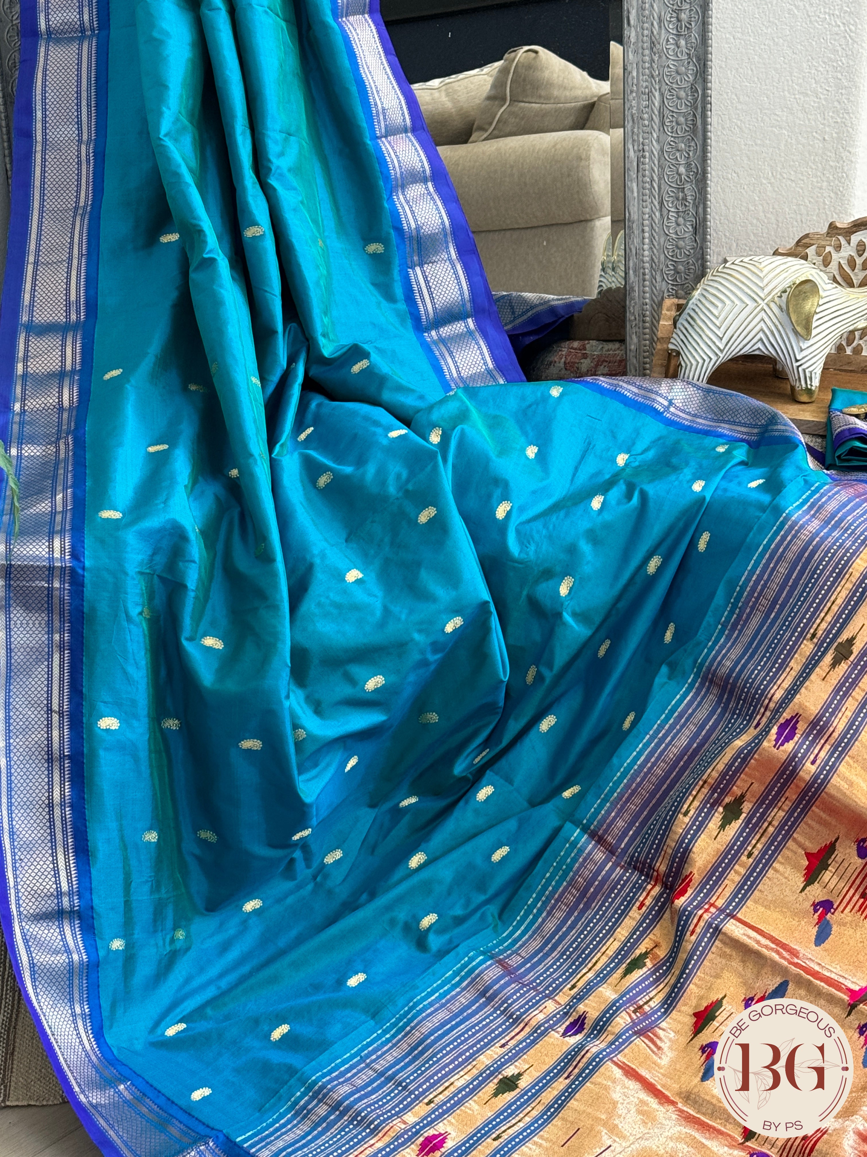 Paithani pure silk handloom - Blue