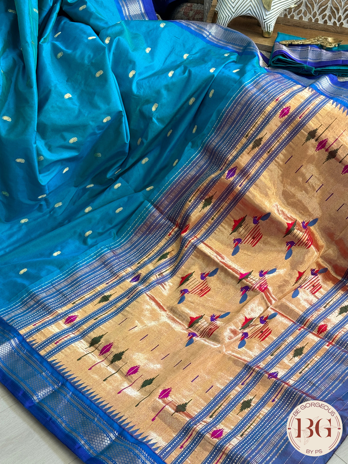 Paithani pure silk handloom - Blue