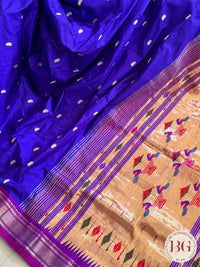 Paithani pure silk handloom - Purple Blue