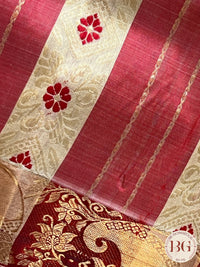 Pure Garad Silk Ambiya design saree color - white red