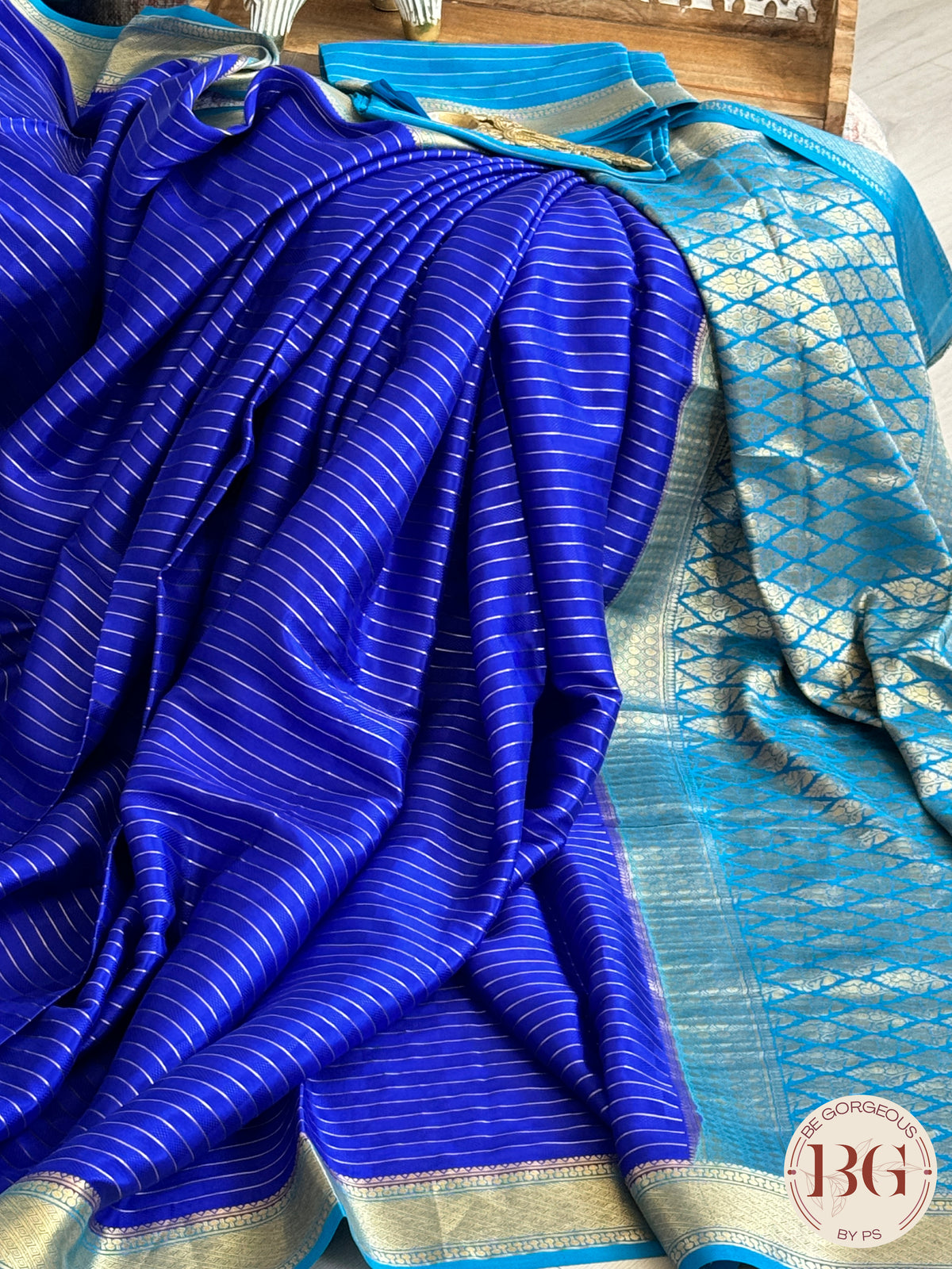 Mysore Pure Silk Handloom Saree - Royal Blue