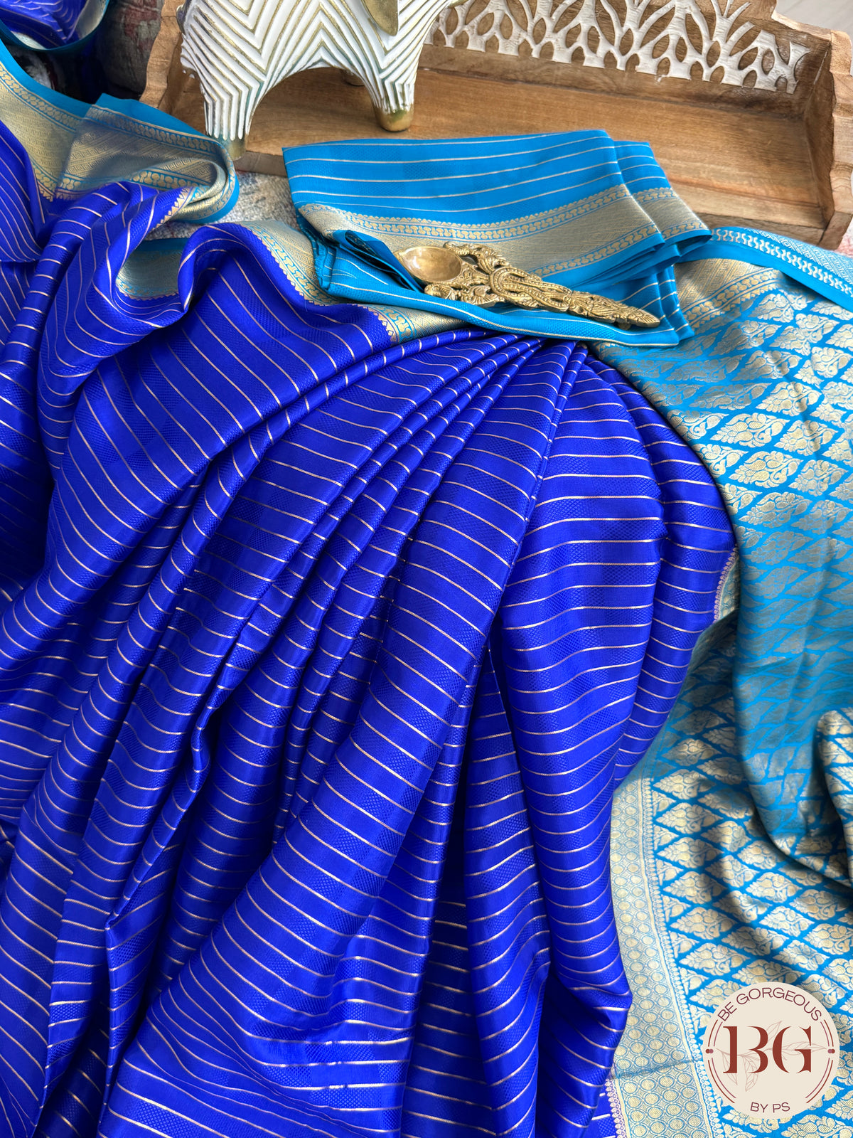Mysore Pure Silk Handloom Saree - Royal Blue