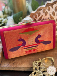 Silk Paithani Purse/Clutch - Pink Color