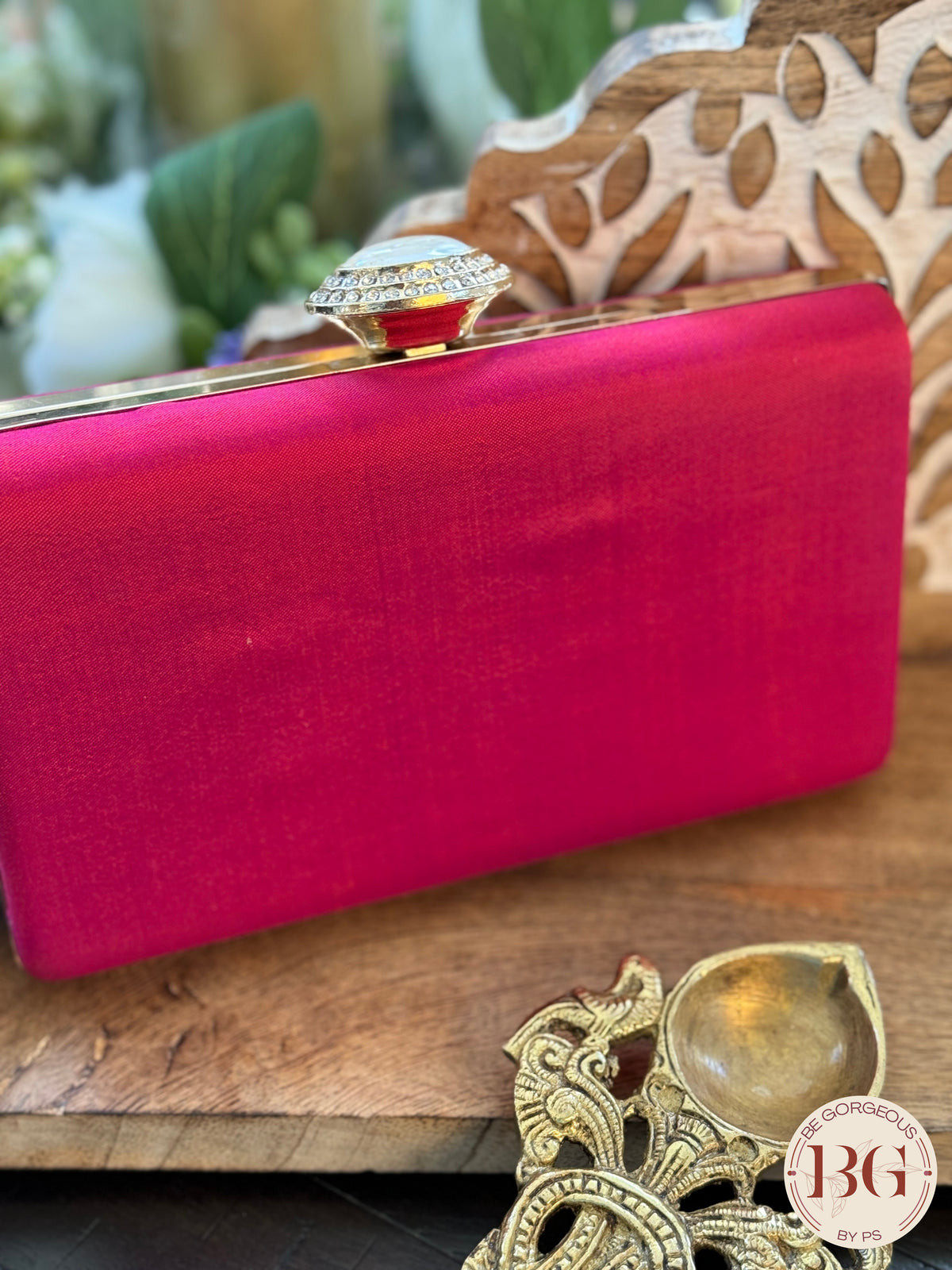 Silk Paithani Purse/Clutch - Pink Color