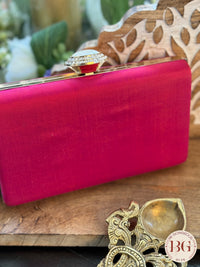 Silk Paithani Purse/Clutch - Pink Color