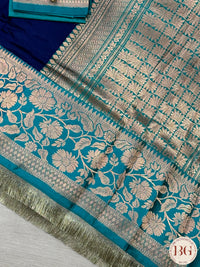 Banarasi Handloom Katan Silk Saree - Silk mark certfied - Blue