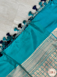 Banarasi Handloom Katan Silk Saree - Silk mark certfied - Blue