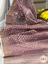 Cotton Silk zari jamdani saree color - lavendar