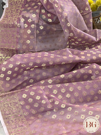 Cotton Silk zari jamdani saree color - lavendar