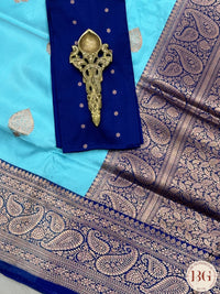 Banarasi Handloom Katan Silk Saree - Silk mark certfied - Light Blue