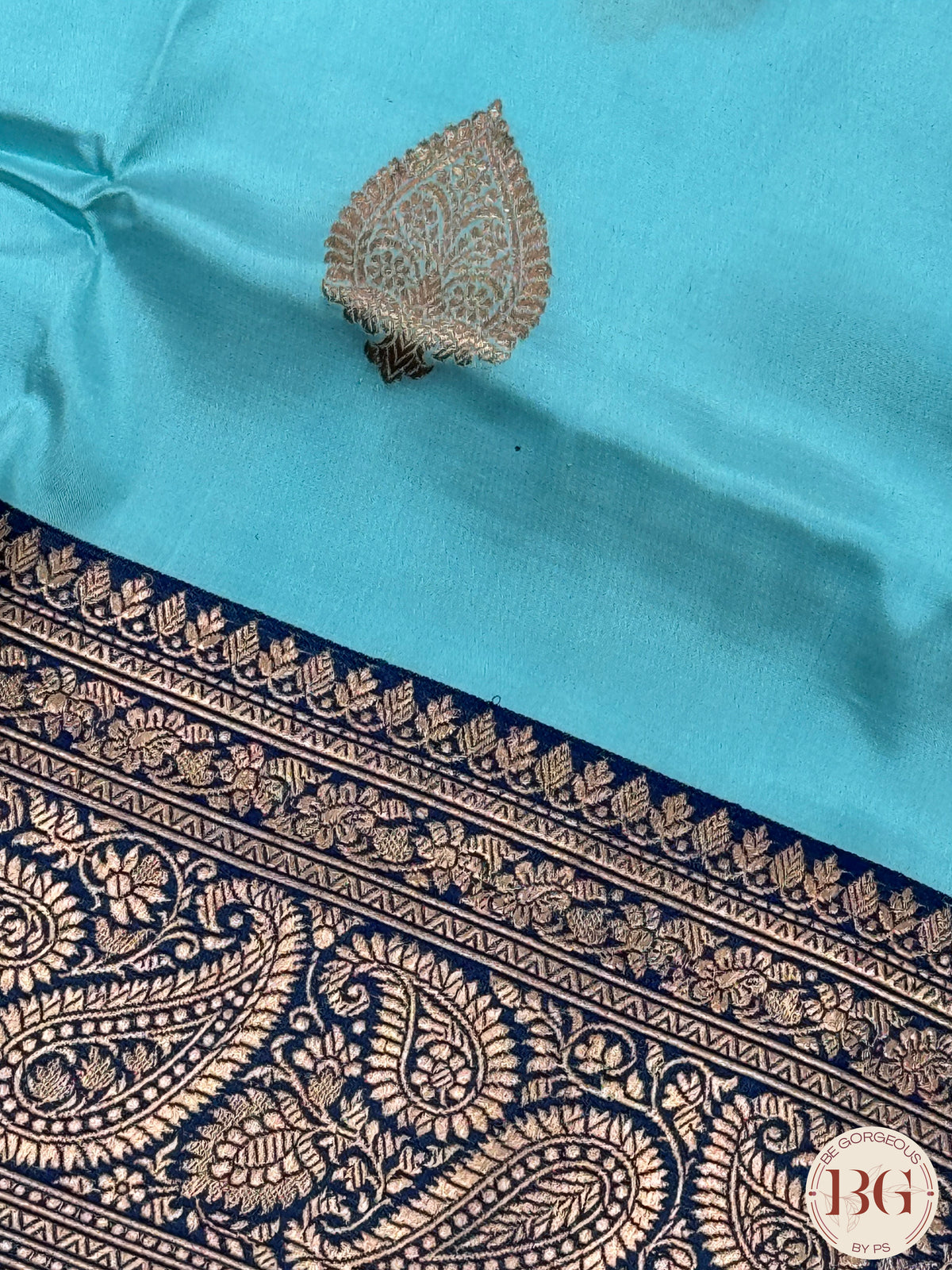 Banarasi Handloom Katan Silk Saree - Silk mark certfied - Light Blue