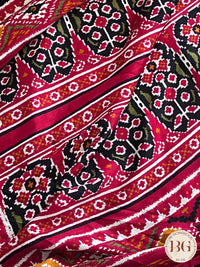 Crepe Silk Saree with patola print saree color - black
