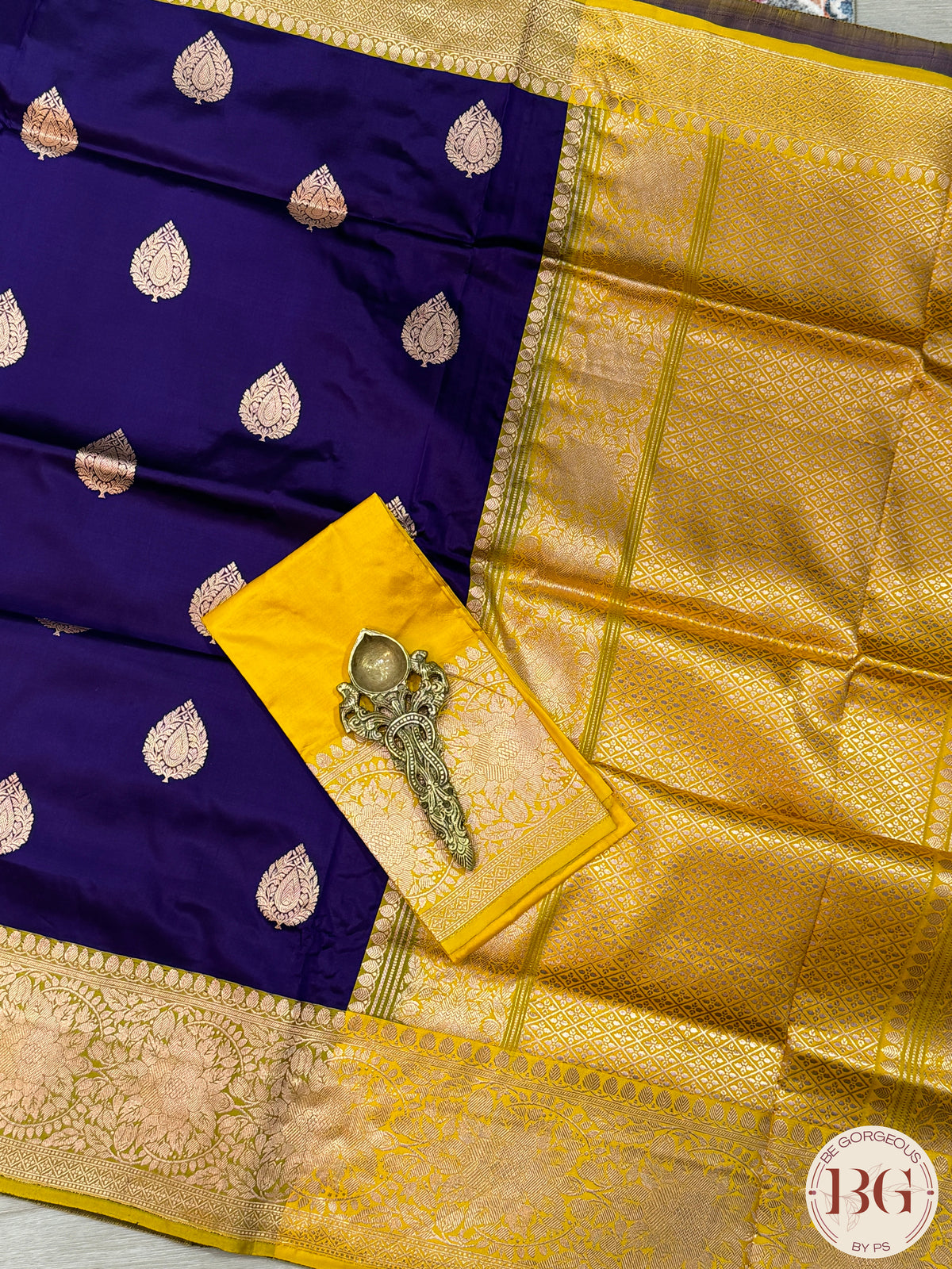 Banarasi Handloom Katan Silk Saree - Silk mark certfied - Purple