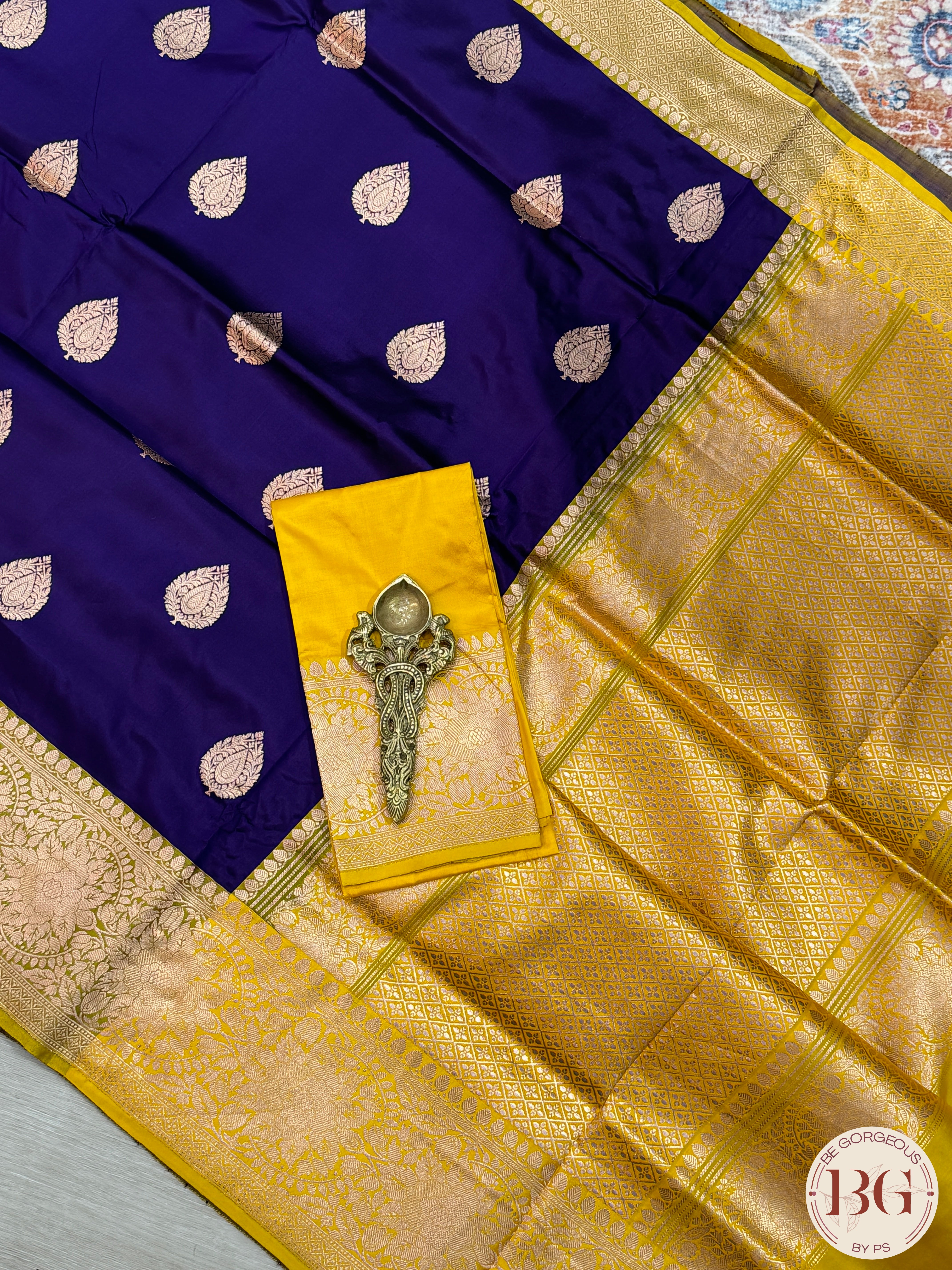 Banarasi Handloom Katan Silk Saree - Silk mark certfied - Purple