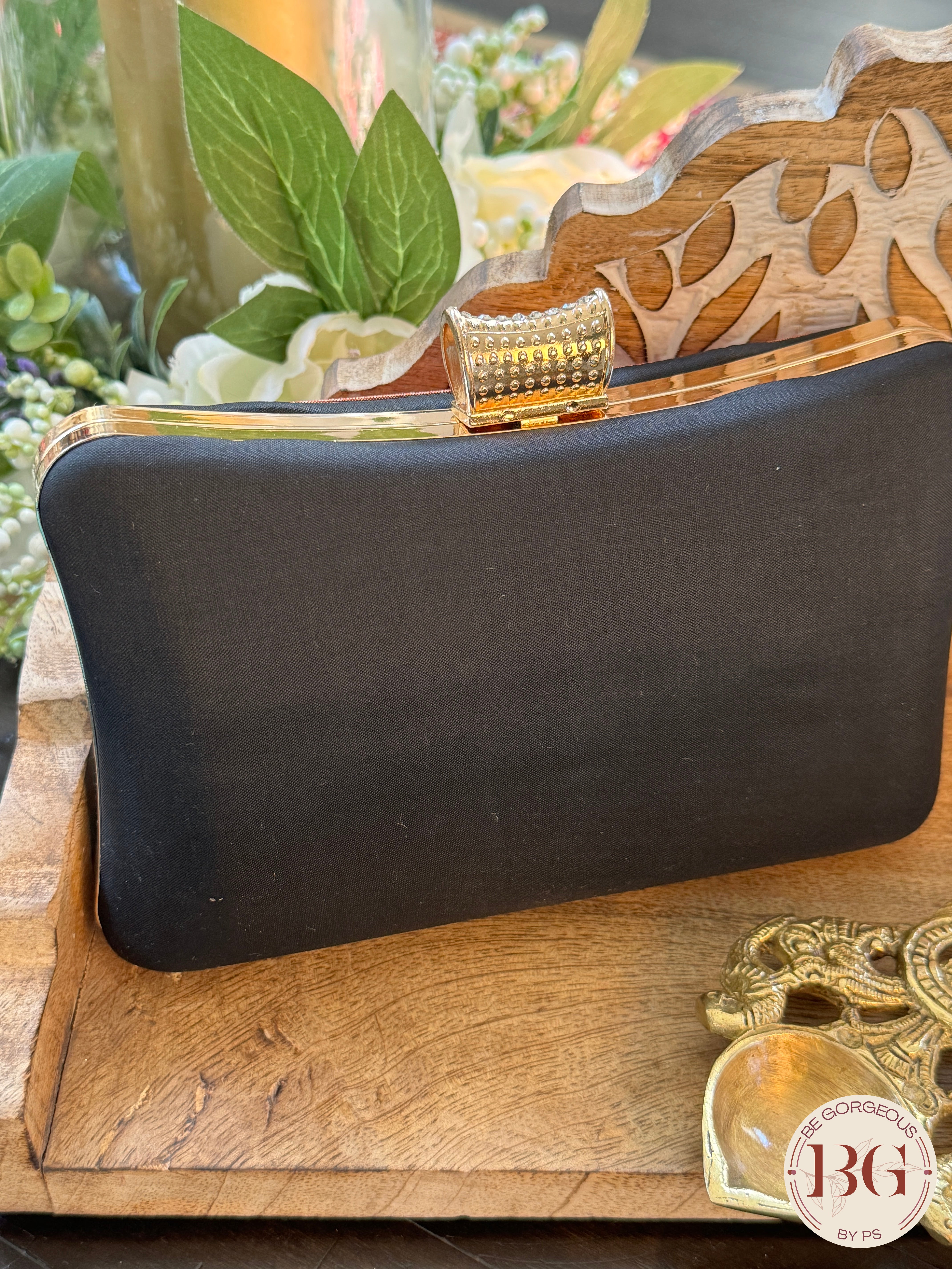 Silk Paithani Purse/Clutch - Black