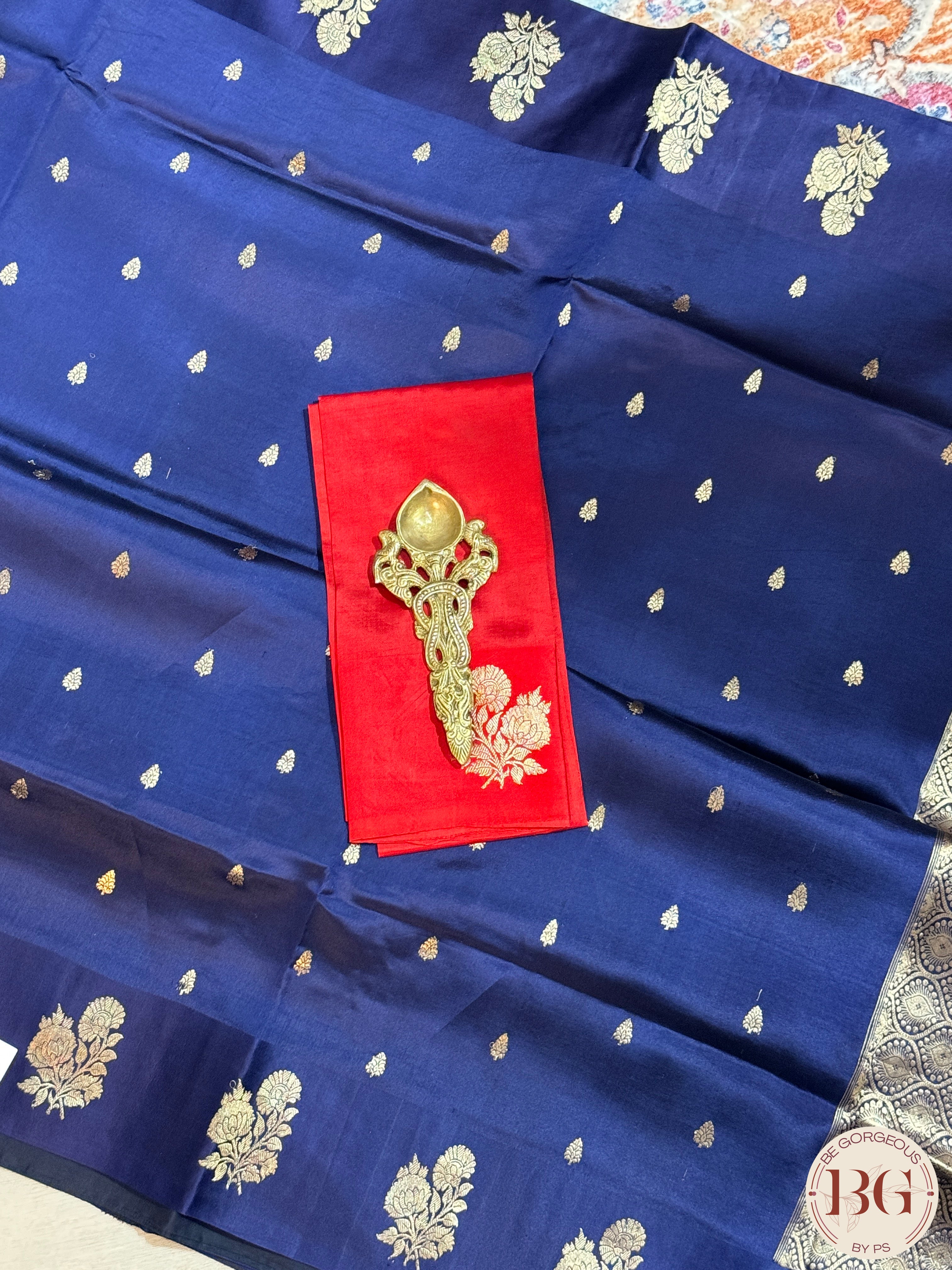 Banarasi silk saree silk mark certified - Blue